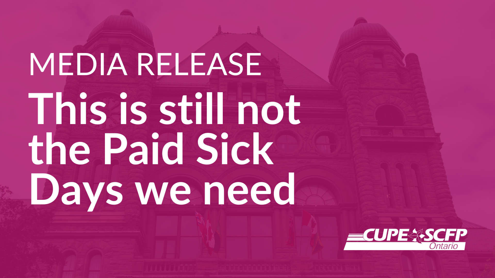 MEDIA RELEASE: This is still not the Paid Sick Days we need