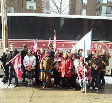 Local Workers including CUPE members and participants from Sault Ste Marie, Thessalon and Blind River boarded a bus bound for Toronto