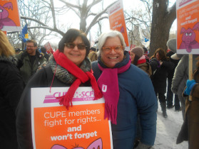 Fred Hahn poses with a member at Sault Ste. Marie and District