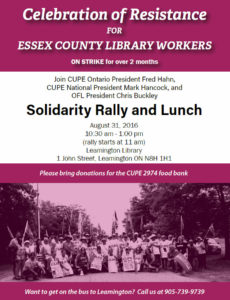 Celebration of Resistance Rally & Lunch @ Leamington Public Library | Leamington | Ontario | Canada