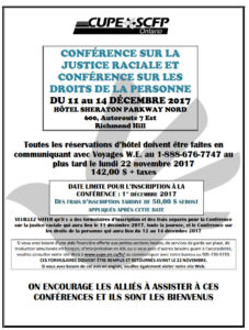 Conférence sur la justice raciale et les droits de la personne @ Hôtel Sheraton Parkway North | Richmond Hill | Ontario | Canada