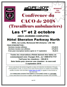 Conférence du CACO de 2018 @ Hôtel Sheraton Parkway North | Richmond Hill | Ontario | Canada