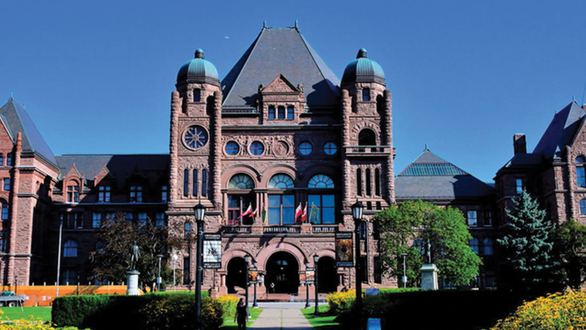 Queen’s-Park-Observer-14July2021 Queen's Park legislature with gardens in front