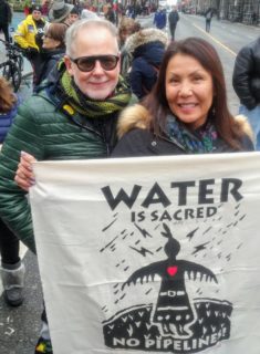 CUPE retirees, including local 1281 retiree, Stephen Seaborn, march with Indigenous leaders in the fight for clean water.